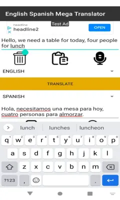 English Spanish Mega Translator android App screenshot 2